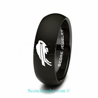 Bills Ring, Buffalo Bills Ring, Buffalo Bills Wedding Ring, Black Tungsten Wedding Band