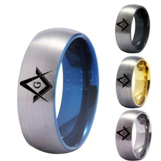Freemason Ring, Freemason Jewelry, Freemasonry Jewelry, Silver Tungsten Band, Silver Tungsten Wedding Band, Freemasonry Ring, Square and Compasses Tungsten Ring