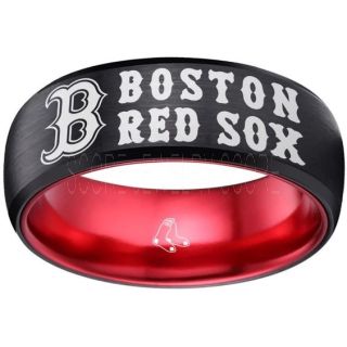 Red Sox Ring, Red Sox Wedding Ring, Red Sox Wedding Band, Baseball Wedding Band, Baseball Jewelry 