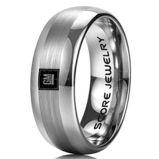 GM Ring, GM Truck Ring, Truck Ring, Trucker Ring, Pickup Truck Ring, GM Jewelry, Silver Tungsten Ring, Silver Tungsten Wedding Band, Silver  Wedding Band