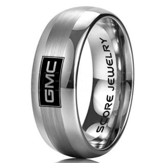 GMC Ring, GM Ring, Truck Ring, Trucker Ring, Pickup Truck Ring, GM Ring, Silver Tungsten Ring, Silver Tungsten Wedding Band, Silver Wedding Band