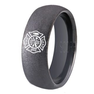 Fire Department Ring, Fireman Ring, Fireman Jewelry, Black Tungsten Band, Black Tungsten Wedding Band, Firefighter Ring, Fire Department Tungsten Ring