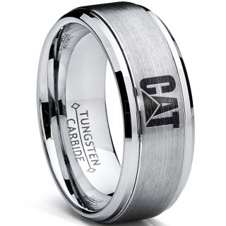 Caterpillar Ring, Caterpillar Engine Ring, Machinery Ring, Construction Ring, Silver Tungsten Ring