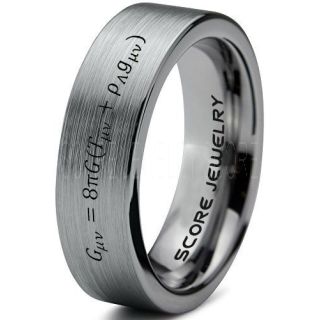 Einstein's General Theory of Relativity Equation Ring, General Relativity Ring, Science Ring, Science Jewelry, Teacher Ring, Teacher Jewelry, Silver Tungsten Ring