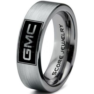 GMC Ring, GM Ring, Truck Ring, Trucker Ring, Pickup Truck Ring, GM Ring, Black Tungsten Ring, Black Tungsten Wedding Band, Black Wedding Band