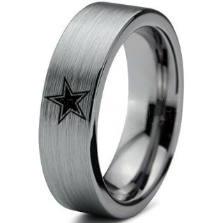 Texas Ring, Texas Football Ring, Dallas Ring, Football Ring, Silver Tungsten Ring, Silver Tungsten Wedding Ring, Silver Wedding Ring, Dallas Football Ring, Dallas Football Wedding Ring