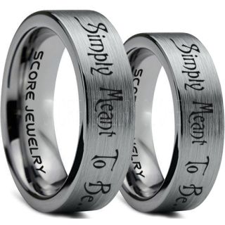 Simply Meant To Be Rings, Jack and Sally Rings, Jack and Sally Wedding Bands, Silver Tungsten Rings, Silver Tungsten Wedding Bands, Jack and Sally Wedding Rings