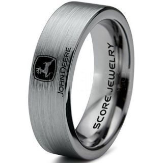 John Deere Ring, Farmer Ring, Agriculture Ring, Construction Machinery Ring, John Deere Jewelry, John Deere Machinery Ring, Farmer Tungsten Wedding Ring, Silver Tungsten Ring