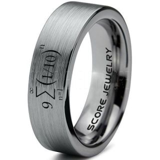 Equation Ring, Infinity Equation Ring, Math Ring, Math Jewelry, Science Ring, Science Jewelry, Teacher Ring, Teacher Jewelry, Silver Tungsten Ring