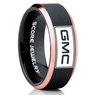 GMC Ring, GM Ring, Truck Ring, Trucker Ring, Pickup Truck Ring, GM Ring, Black Tungsten Ring, Black Tungsten Wedding Band, Black Wedding Band