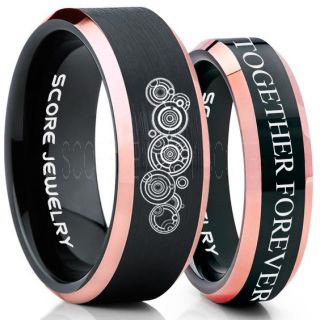 Doctor Who Rings, Doctor Who Wedding Rings, 2 Piece Couple Set Doctor Who Rings, Gallifreyan Rings, Doctor Who Jewelry, Doctor Who Wedding Bands, Doctor Who Wedding Rings