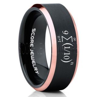 Equation Ring, Infinity Equation Ring, Math Ring, Math Jewelry, Science Ring, Science Jewelry, Teacher Ring, Teacher Jewelry, Black Tungsten Ring
