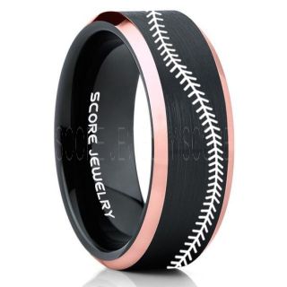 Baseball Ring, Baseball Stitch Pattern Ring, Black Tungsten Ring, Black Ring, Black Wedding Band, Black Wedding Ring, Baseball Stitch Ring, Black Wedding Band