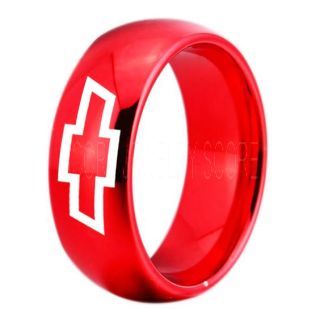 Chevrolet Ring, Chevy Ring, Bowtie Ring, Red Chevy Bowtie Ring, Chevy Wedding Ring, Chevy Wedding Band, Chevrolet Wedding Ring, Chevrolet Wedding Band