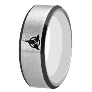STAR TREK RING, KLINGON RING, KLINGON EMPIRE RING, TREKY RING, STAR TREK JEWELRY, STAR TREK WEDDING BAND, STAR TREK WEDDING RING, SILVER TUNGSTEN RING