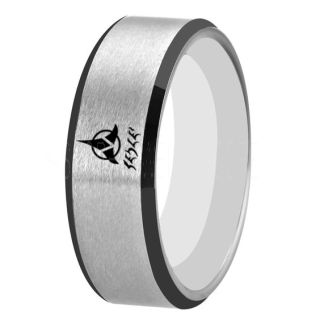 STAR TREK RING, KLINGON RING, KLINGON EMPIRE RING, TREKY RING, STAR TREK JEWELRY, STAR TREK WEDDING BAND, STAR TREK WEDDING RING, SILVER TUNGSTEN RING