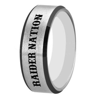 Raider Nation Ring, Oakland Football Ring, Oakland Ring, Football Ring, Silver Tungsten Ring, Silver Tungsten Wedding Ring, Silver Wedding Ring, Oakland Football Ring, Oakland Football Wedding Ring