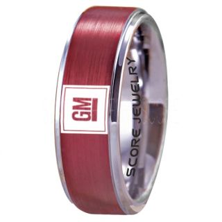 GM Ring, Red General Motors Ring, Red GM Trucks Ring, Red Pickup Truck Ring, Red GM Wedding Ring, Red GM Wedding Band, Red GM Wedding Ring, GM Wedding Band, Burgundy Ring, Burgundy Wedding Band