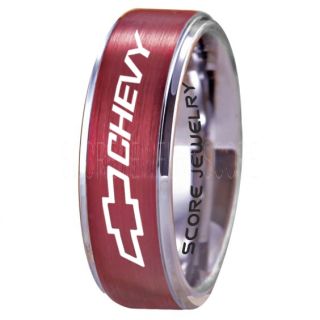Chevrolet Ring, Red Chevy Ring, Red Bowtie Ring, Red Chevy Bowtie Ring, Red Chevy Wedding Ring, Red Chevy Wedding Band, Red Chevrolet Wedding Ring, Chevrolet Wedding Band, Burgundy Ring, Burgundy Wedding Band