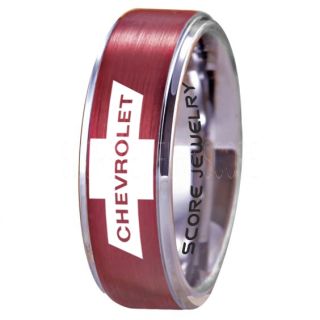 Chevrolet Ring, Red Chevy Ring, Red Bowtie Ring, Red Chevy Bowtie Ring, Red Chevy Wedding Ring, Red Chevy Wedding Band, Red Chevrolet Wedding Ring, Chevrolet Wedding Band, Burgundy Ring, Burgundy Wedding Band