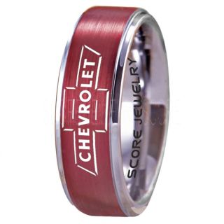 Chevrolet Ring, Red Chevy Ring, Red Bowtie Ring, Red Chevy Bowtie Ring, Red Chevy Wedding Ring, Red Chevy Wedding Band, Red Chevrolet Wedding Ring, Chevrolet Wedding Band, Burgundy Ring, Burgundy Wedding Band