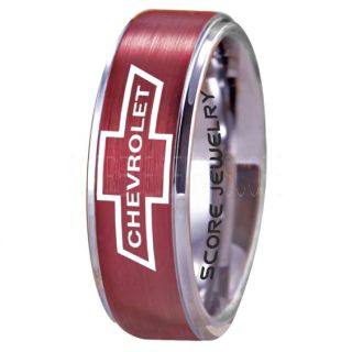 Chevrolet Ring, Red Chevy Ring, Red Bowtie Ring, Red Chevy Bowtie Ring, Red Chevy Wedding Ring, Red Chevy Wedding Band, Red Chevrolet Wedding Ring, Chevrolet Wedding Band, Burgundy Ring, Burgundy Wedding Band