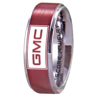 GMC Ring, Red GMC Ring, Red GMC Trucks Ring, Red Pickup Truck Ring, Red GMC Wedding Ring, Red GMC Wedding Band, Red GMC Wedding Ring, GMC Wedding Band, Burgundy Ring, Burgundy Wedding Band
