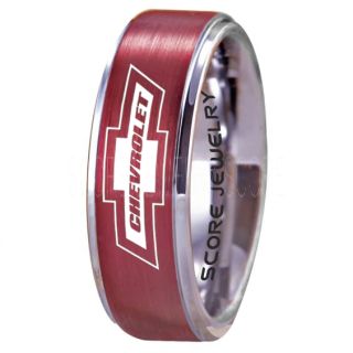 Chevrolet Ring, Red Chevy Ring, Red Bowtie Ring, Red Chevy Bowtie Ring, Red Chevy Wedding Ring, Red Chevy Wedding Band, Red Chevrolet Wedding Ring, Chevrolet Wedding Band, Burgundy Ring, Burgundy Wedding Band