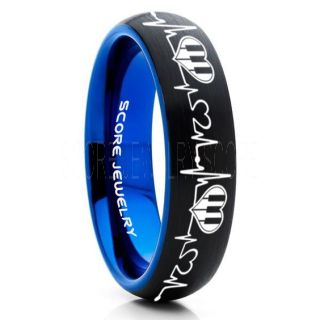 Music Ring, Music Heartbeat Ring, Music Sheet Ring, Music Jewelry, Piano Ring, Black Tungsten Ring, Black Ring, Black Wedding Band, Treble Clef Note Ring, Music Notes Ring