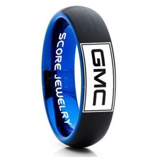 GMC Ring, GMC Truck Ring, Truck Ring, Trucker Ring, Pickup Truck Ring, GM Jewelry, Black Tungsten Ring, Black Tungsten Wedding Band, Black Wedding Band