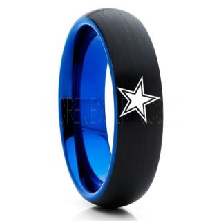 Texas Ring, Texas Football Ring, Dallas Ring, Football Ring, Black Tungsten Ring, Black Tungsten Wedding Ring, Black Wedding Ring, Dallas Football Ring, Dallas Football Wedding Ring