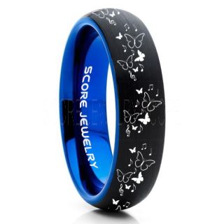Butterfly Ring, Music Notes Ring, Music Ring, Monarch Butterfly Ring, Butterfly Jewelry, Monarch Butterfly Jewelry, Monarch Butterfly Wedding Band, Animal Lover Ring, Nature Lover Ring, Black Tungsten Ring, Black Wedding Band