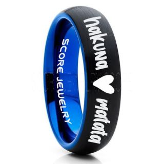 Hakuna Matata Ring, Hakuna Matata Jewelry, Hakuna Matata Wedding Band, The Lion King Jewelry, Disney Jewelry, Disney Ring, Black Wedding Band