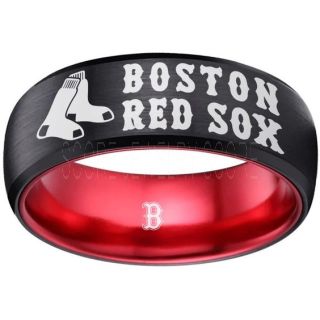 Red Sox Ring, Red Sox Wedding Ring, Red Sox Wedding Band, Baseball Wedding Band, Baseball Jewelry 