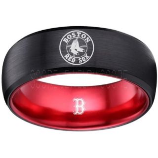 Red Sox Ring, Red Sox Wedding Ring, Red Sox Wedding Band, Baseball Wedding Band, Baseball Jewelry 
