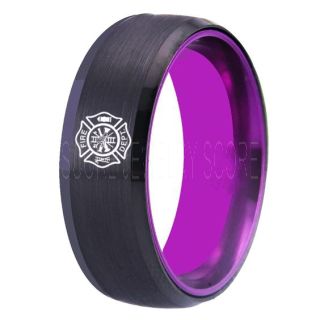 Fire Department Ring, Fireman Ring, Fireman Jewelry, Black Tungsten Band, Black Tungsten Wedding Band, Firefighter Ring, Fire Department Tungsten Ring