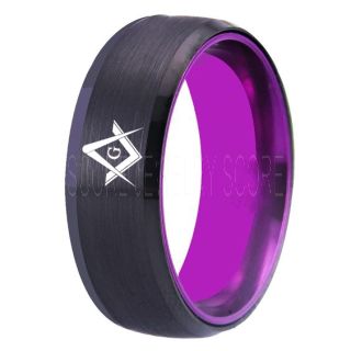 Freemason Ring, Freemason Jewelry, Freemasonry Jewelry, Black Tungsten Band, Black Tungsten Wedding Band, Freemasonry Ring, Square and Compasses Tungsten Ring