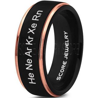 Noble Gases Ring, Inert Gases Ring, Aerogens Ring, Periodic Table Ring, Elements Ring, Helium Ring, Neon Ring, Argon Ring, Krypton Ring, Xenon Ring, Radon Ring, Science Ring, Science Jewelry, Science Teacher Ring, Teacher Jewelry