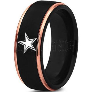 Texas Ring, Texas Football Ring, Dallas Ring, Football Ring, Black Tungsten Ring, Black Tungsten Wedding Ring, Black Wedding Ring, Dallas Football Ring, Dallas Football Wedding Ring
