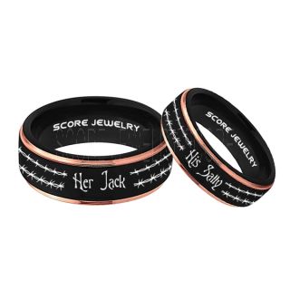 Jack and Sally Rings, Jack and Sally Wedding Bands, Black Tungsten Rings, Black Tungsten Wedding Bands, Jack and Sally Wedding Rings