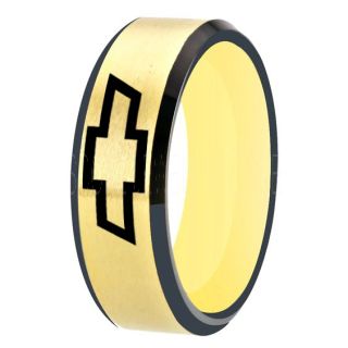Chevrolet Ring, Chevy Ring, Bowtie Ring, 14K Yellow Gold Tungsten Chevy Bowtie Ring, Chevy Wedding Ring, Chevy Wedding Band, Chevrolet Wedding Ring, Chevrolet Wedding Band