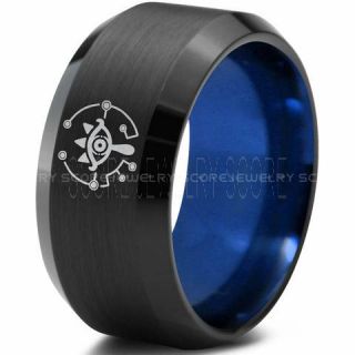 Legend of Zelda Sheikah Eye Ring, Legend of Zelda Ring, Zelda Triforce Ring, Black Zelda Wedding Ring, Black Tungsten Zelda Wedding Band, Black Tungsten Ring, Black Wedding Band, Gamer Ring