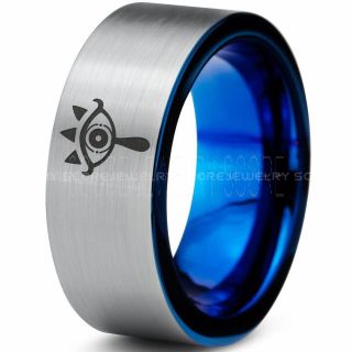 Legend of Zelda Sheikah Eye Ring, Legend of Zelda Ring, Zelda Triforce Ring, Silver Zelda Wedding Ring, Silver Tungsten Zelda Wedding Band, Silver Tungsten Ring, Silver Wedding Band, Gamer Ring
