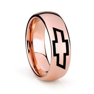 Chevrolet Ring, Chevy Ring, Bowtie Ring, Rose Gold Chevy Bowtie Ring, Chevy Wedding Ring, Chevy Wedding Band, Chevrolet Wedding Ring, Chevrolet Wedding Band