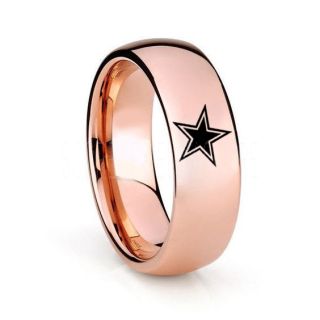 Texas Ring, Texas Football Ring, Dallas Ring, Football Ring, 14K Rose Gold Tungsten Ring, Rose Gold Tungsten Wedding Ring, Rose Gold Wedding Ring, Dallas Football Ring, Dallas Football Wedding Ring