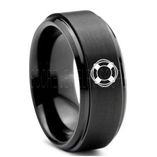 Nautical Ring, Life Preserver Ring, Bouy Ring, Anchor Ring, Ship Wheel Ring, Anchor Wedding Ring, Black Wedding Band, Black Tungsten Band, Black Wedding Ring, Black Tungsten Wedding Ring