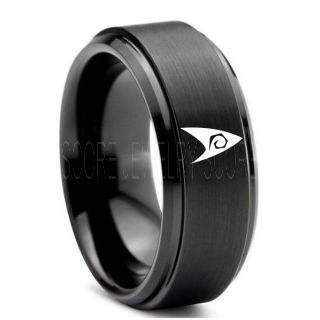 Star Trek Ring, Star Trek Engineering Ring, Star Trek Engineering Jewelry, Star Trek Wedding Band, Star Trek Wedding Ring, 8mm Black Tungsten Ring, Black Wedding Ring