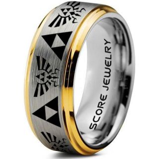 Platteland vervolgens Afhankelijk Legend of Zelda Ring, Zelda Triforce Ring, Silver Zelda Wedding Ring,  Silver Tungsten Zelda Wedding Band, Silver Tungsten Ring, Silver Wedding  Band, Gamer Ring