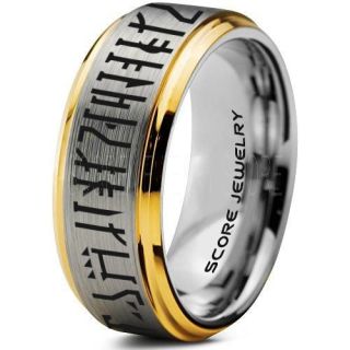 Mandalorian Ring, Star Wars Ring, Customize Your Own Text in Mandalorian, Star Wars Wedding Band, Silver Mandalorian Wedding Ring, Silver Tungsten Band, Mandalorian Wedding Band, Star Wars Wedding Ring, Star Wars Mandalorian Jewelry