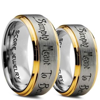 Simply Meant To Be Rings, Jack and Sally Rings, Jack and Sally Wedding Bands, Silver Tungsten Rings, Silver Tungsten Wedding Bands, Jack and Sally Wedding Rings